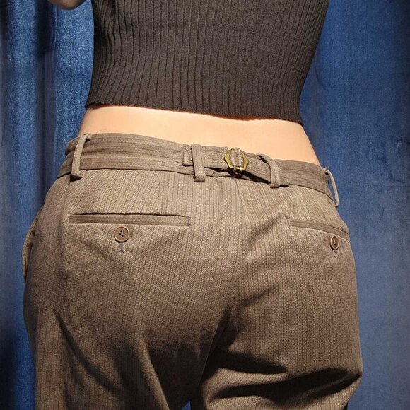 Vintage Drykorn baggy low rise striped brown office pants ✦ officecore ✦ - Picture 7 of 16